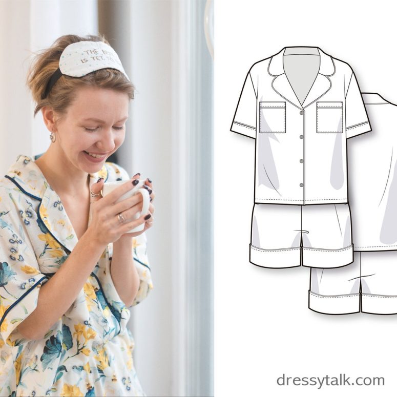 Pajama Sewing Pattern - Sleepwear Patterns - Women's PDF Sewing Patterns - PDF Pajama Patterns - Pj Pattern - Pj Shorts Sorts Pattern