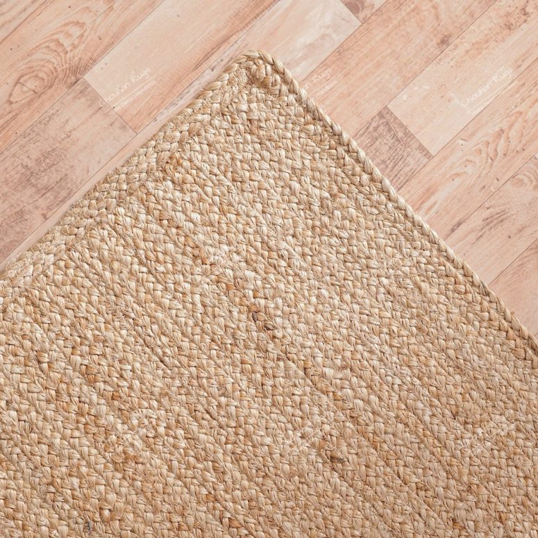 Indian Handmade Solid Natural Jute Braided Rug Custom Size Living Room Rug Warm Vintage Rug Rectangle Jute Carpet Turkish Boho Rug