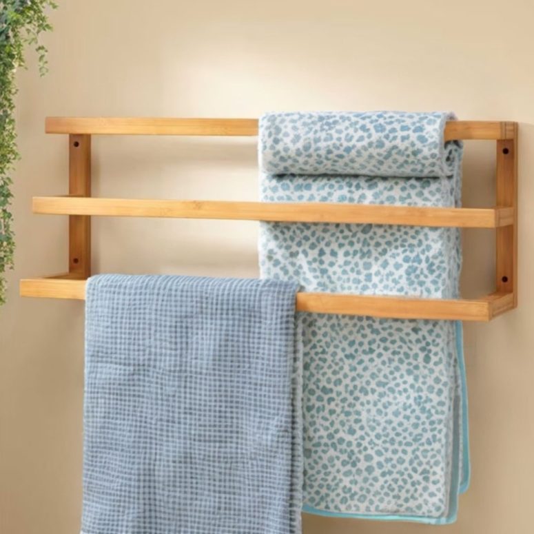 Three Layered Towel Rack, Towel Organizer, Towel Storage, Towel Holder, Wall Hanging Towel Rack, Towel Dryer, Bathroom Decoration