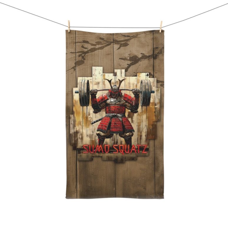 Workout Accessories, Sumo Squatz Towel, Japanese Samurai Warrior, Gym Weightlifting Crossfit Bodybuilding Apparel, Fitness Streetwear