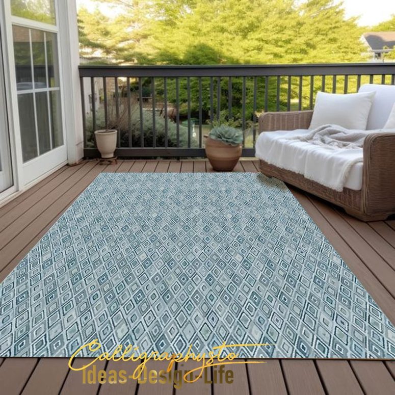Fun Colorful Outdoor Rugs Large Weatherproof Easy Clean Washable Garden Patio Area Mats