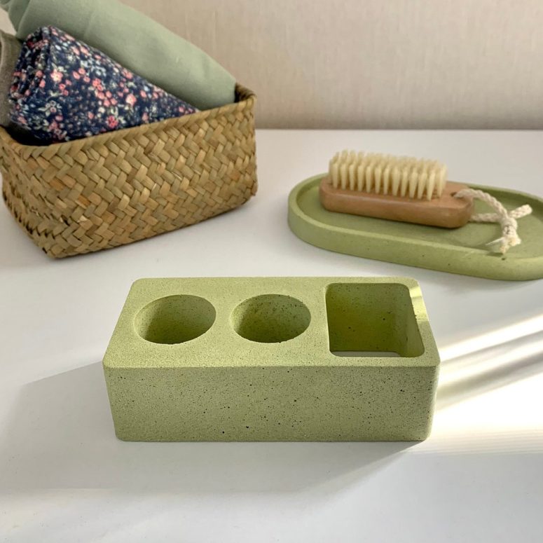 Electric Toothbrush Holder Toothpaste Holder Concrete Bathroom Organizer Bathroom Accessories
