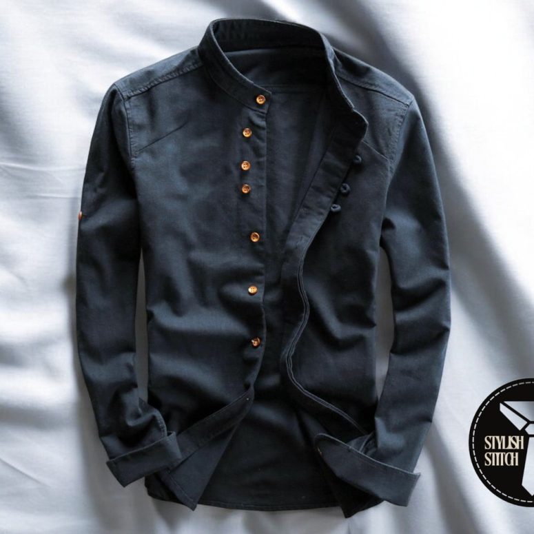 Long Sleeve Collared Shirt | Comfortable Formal Attire | Men's Fashion