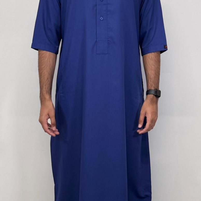 Men's Half-Sleeve Thobe - Blue