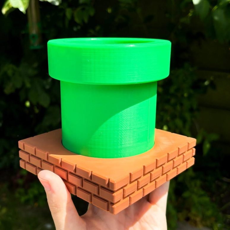Pipe Toilet Brush Stand | 3D Printed Bathroom Decor | Video Game Inspired Style | Bathroom Accessories | Fun Gifts