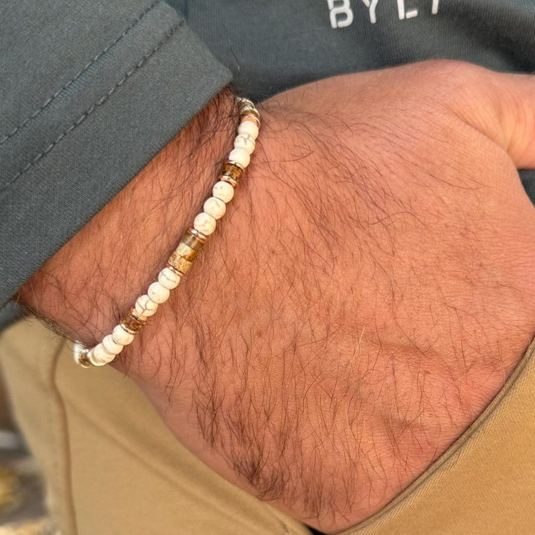 Men's Bracelet Trendy Bead Style | Fall Must-Have | Customized Size & Color | Stretch Comfort Fit