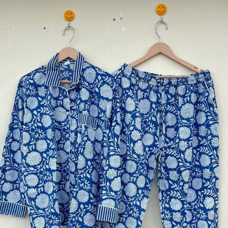 Indian Pure Cotton Pajama's, Soft Cotton Pajama Set, Trouser Shirts, Women's Clothing, Pajama Set, Block Print Pajama Set, Pajama's