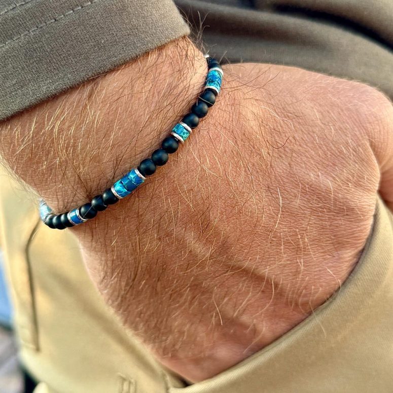 Men's Bracelet Trendy Bead Style | Fall Must-Have | Customized Size & Color | Stretch Comfort Fit