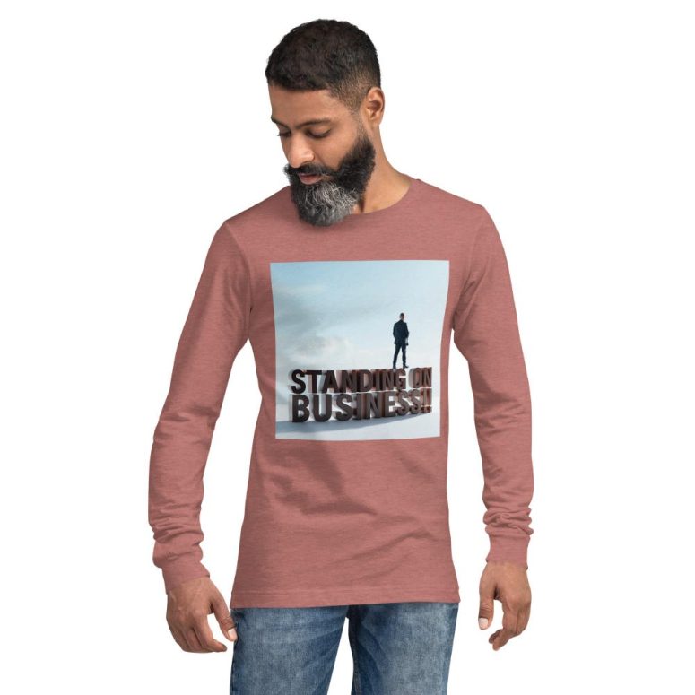 Standing on Business Men’s Long Sleeve Shirt, Business Casual Top, Work from Home Tee, Comfortable Office Wear, Classic Business Casual Wear