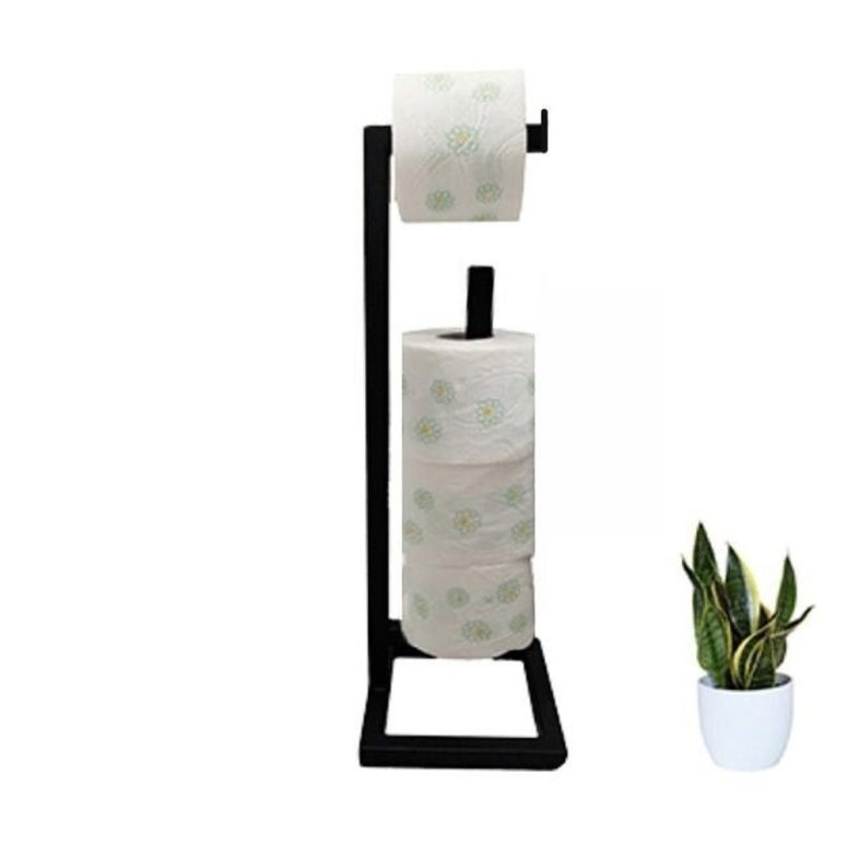 Freestanding Metal Toilet Paper Holder Stand - 4-Roll Bathroom Organizer, Rust-Resistant & Space-Saving, Bathroom Storage, Modern Home Decor