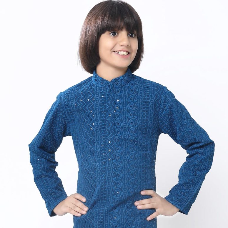 Kid's Lucknowi Chikankari Kurta Pajama