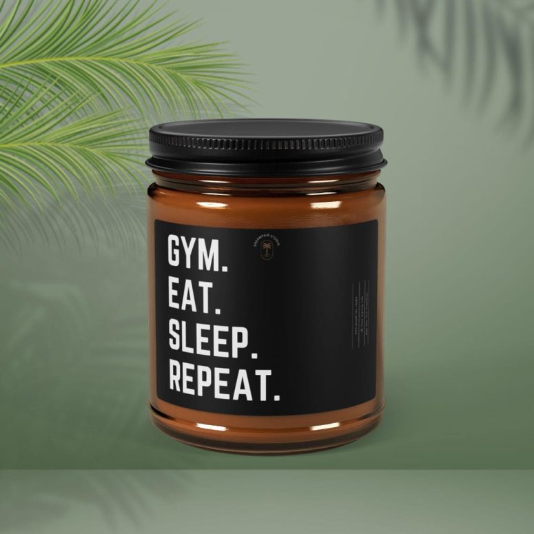 Gym Candle Unique Personalized Candle Scented Soy Gift for Gymrat Funny Candle for Gym Birthday Gift Gym Equipment Motivational Personal Gi