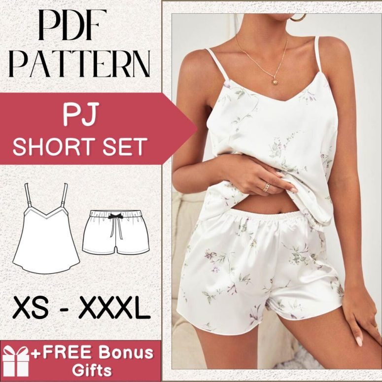 Women Sewing Patterns Pajama, Pajama Pants Sewing Pattern, Pajama Pattern, Sewing Patterns Women, Nightwear Sewing Pattern for Women PDF