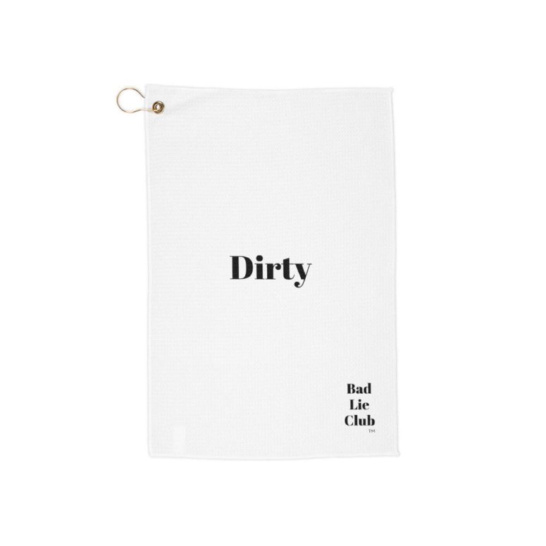 White Golf Towel (Dirty) - Bad Lie Club, Gift for Golfers, Golf Accessories, Golfing Humor, Unique Golf Towel