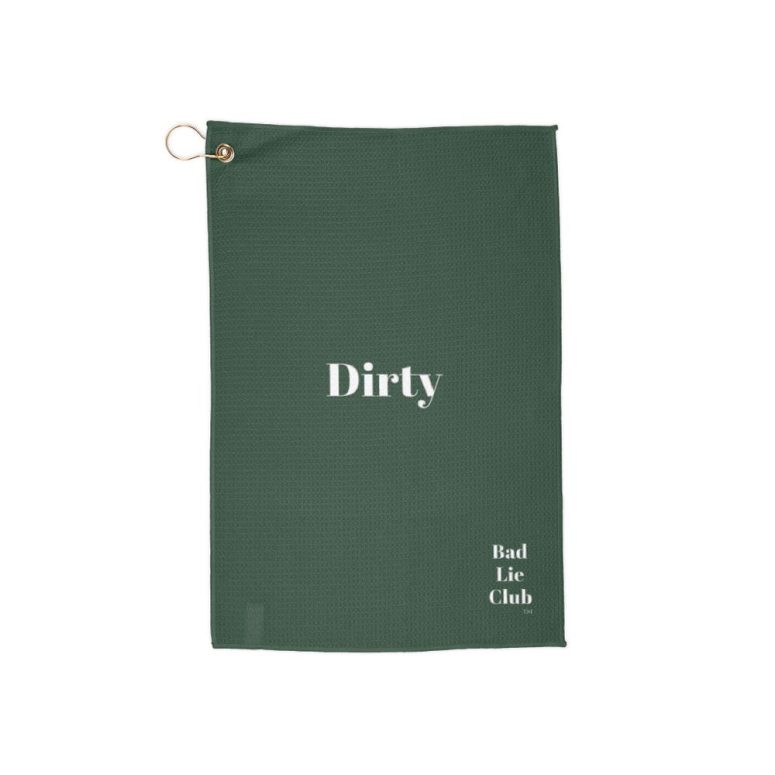 Green Golf Towel (Dirty) - Bad Lie Club, Gift for Golfers, Golf Accessories, Golfing Humor, Unique Golf Towel
