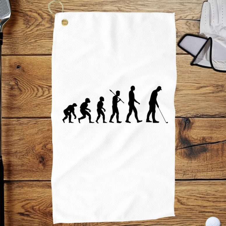Evolution of Golf - Funny Golf Towels, Sports Gifts for Golf Lovers, Father's Day GIft, Golf Outings, Gift for Him, Gift for Grandpa