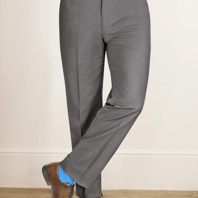 Charcoal Grey Formal Trouser for Men Poly wool Non-Iron Comfortable Modern Fit Lightweight Business Work Wear Casual Office Dress Pants
