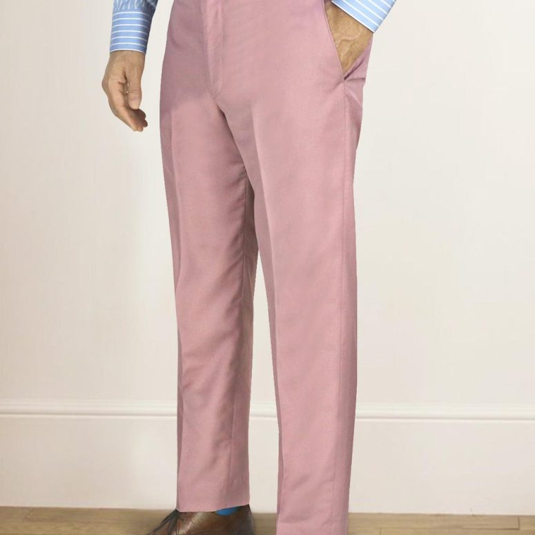 Men's Pale Pink Dress Trouser Soft Pastel Formal Pants for Weddings Office or Smart Casual Event Tailored Fit Breathable Dress Pants