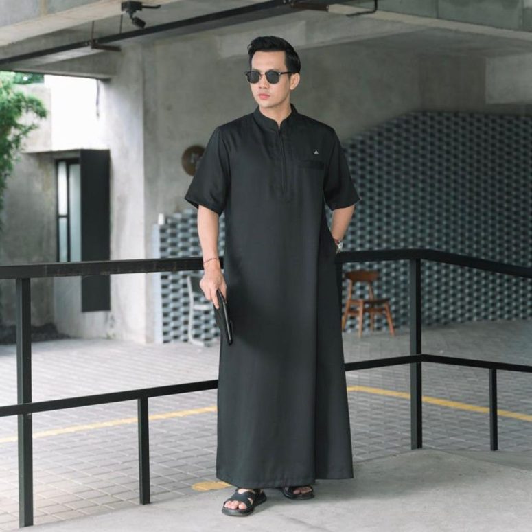 Ahsan Thoba - Men's Thobe, Short Sleeve Thobe, Men's Jubah, Men's Islamic Dress, Modest Men's Fashion, Islamic Ceremony Attire, Casual Men's